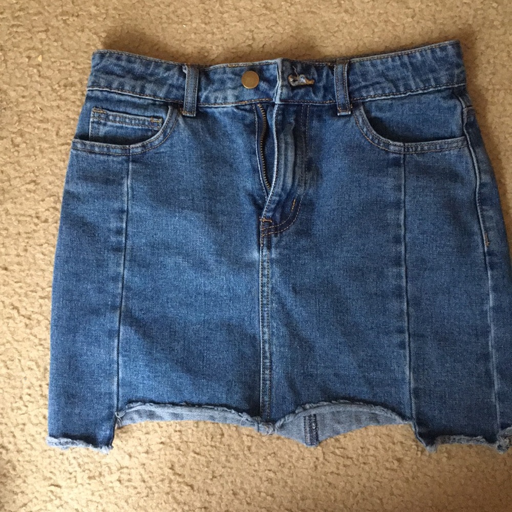 denim mini skirt